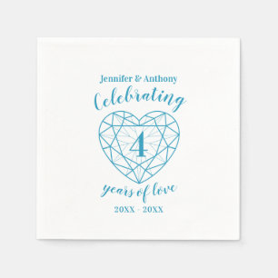 Blaues Topaz 4 Jahre weißer Brauch Serviette