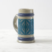 blaues Topaz-Muster Bierglas (Vorderseite Links)