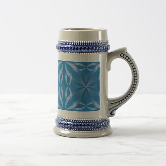 blaues Topaz-Muster Bierglas (Rechts)