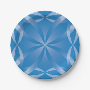 blaues Topaz-Muster Pappteller