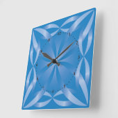 blaues Topaz-Muster Quadratische Wanduhr (Winkel)