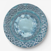 Blaues Topaz und geschnittenes Glas Pappteller (Vorderseite)
