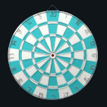 Blaues Topaz und Weiß Dartscheibe<br><div class="desc">Blue Topaz und White Dart Board</div>