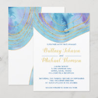 Blaues Tor mit Goldfoil Hochzeit