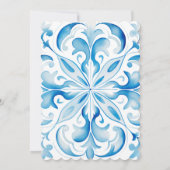 Blaues toskanisches Design-Brautparty Einladung (Rückseite)