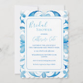 Blaues toskanisches Design-Brautparty Einladung (Vorderseite)