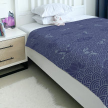 Blaues traditionelles japanisches Wave Seigaiha Mu