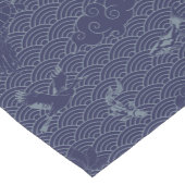 Blaues traditionelles japanisches Wave Seigaiha Mu Kurzer Tischläufer (Ecke)