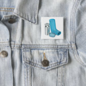 Blaues tragbares Asthma-Inhalationsgerät Button (Beispiel)