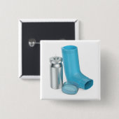 Blaues tragbares Asthma-Inhalationsgerät Button (Vorne & Hinten)