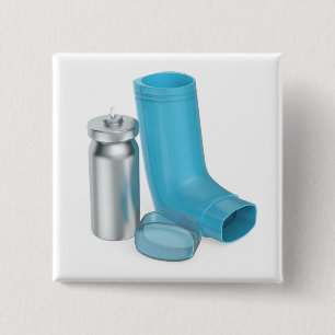 Blaues tragbares Asthma-Inhalationsgerät Button