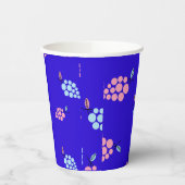 Blaues Traubenmuster Papiertasse Pappbecher (Links)