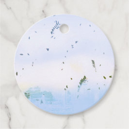 Blaues Traumblatt Party Design Gefallen Geschenkanhänger