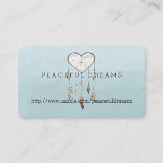 Blaues Traumfänger-Aquarell Visitenkarte (Vorderseite)