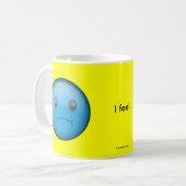 Blaues trauriges kaffeetasse (Vorderseite Links)