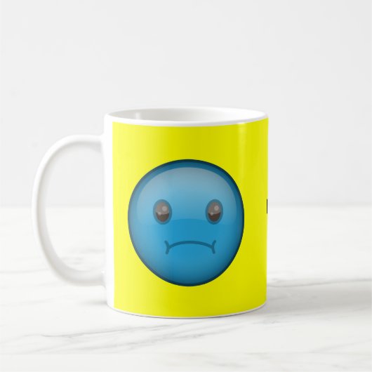 Blaues trauriges kaffeetasse (Links)