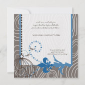 Blaues Treibholz - Graukornkäfig Save the Date Einladung (Rückseite)