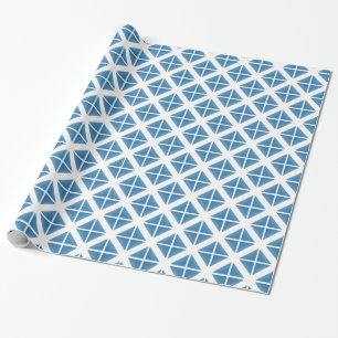Blaues Trenddreieck-Muster Geschenkpapier