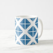 Blaues Trenddreieck-Muster Kaffeetasse (VorderseiteRechts)