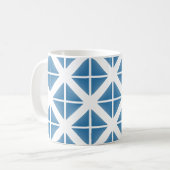 Blaues Trenddreieck-Muster Kaffeetasse (Vorderseite Links)