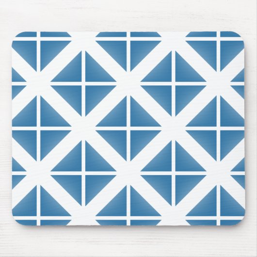 Blaues Trenddreieck-Muster Mousepad (Vorne)