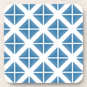 Blaues Trenddreieck-Muster Untersetzer