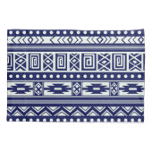 Blaues Tribal Geometrisches Muster Kissenbezug (Rückseite)
