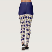 Blaues Tribal-Muster Leggings (Rückseite)