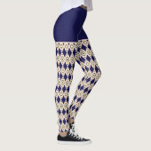 Blaues Tribal-Muster Leggings (Rechts)