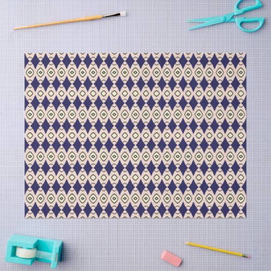 Blaues Tribal-Muster Seidenpapier (Basteln)
