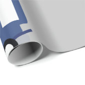 Blaues Trolley Auto Symbol Vintag Eisenbahnwagen Geschenkpapier (Rolleneckpunkt)