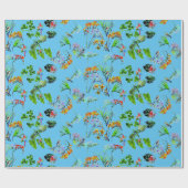 Blaues Tropenparadies Geschenkpapier (Flach)