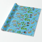 Blaues Tropenparadies Geschenkpapier (Ungerollt)