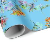 Blaues Tropenparadies Geschenkpapier (Rolleneckpunkt)