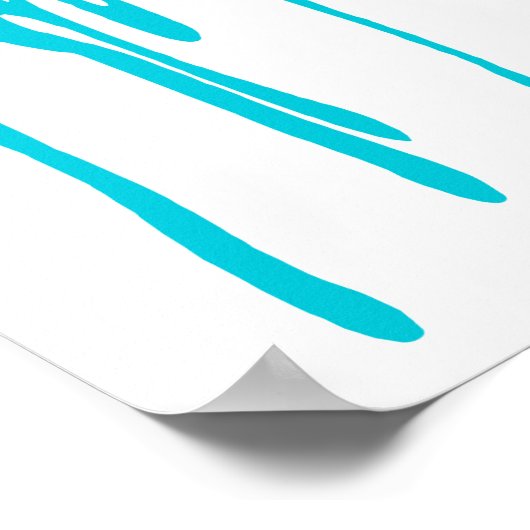 Blaues Tropfpaint Poster (Ecke)