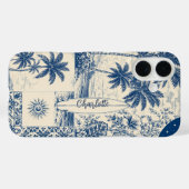 Blaues Tropical Surfbrett Case-Mate iPhone Hülle (Rückseite (Horizontal))
