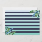 Blaues tropisches Ananas Beach Party Foto Dankeskarte (Rückseite)