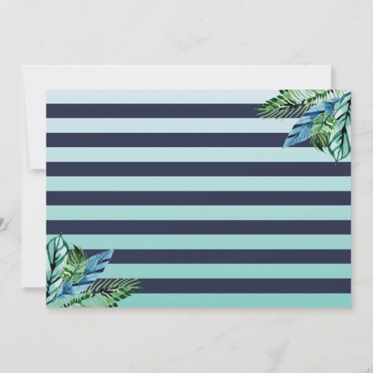 Blaues tropisches Ananas Beach Party Foto Dankeskarte (Rückseite)