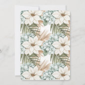 Blaues tropisches Hydrangea-Brautparty Einladung (Rückseite)