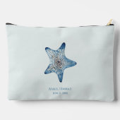 Blaues tropisches Meer Hochzeitsmutter am Boden Zubehörtasche (Rückseite)