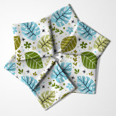 Blaues tropisches Monstera-Leaf-Muster Stoff