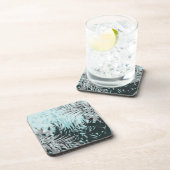 Blaues tropisches Muster Getränkeuntersetzer (Rechte Seite)