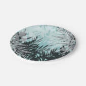 Blaues tropisches Muster Pappteller (Schrägansicht)