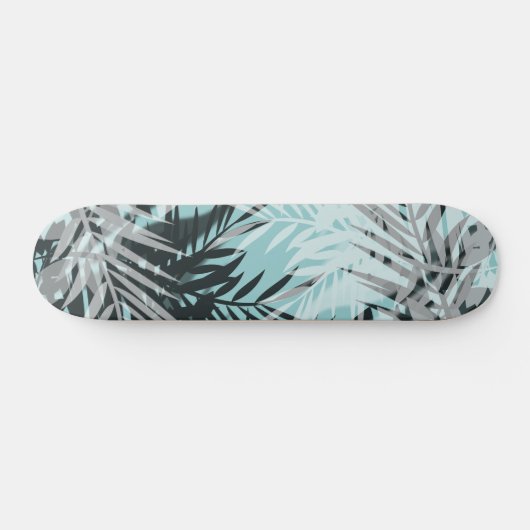 Blaues tropisches Muster Skateboard (Horizontal)