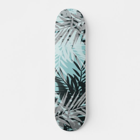 Blaues tropisches Muster Skateboard (Vorne)