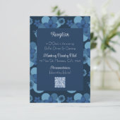 Blaues tropisches Thema Hochzeitsfeier Begleitkarte (Stehend Vorderseite)