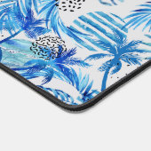 Blaues tropisches Wasserfarbmuster Schreibtischunterlage (Ecke)