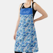 Blaues tropisches Wasserfarbmuster Schürze (InSitu)