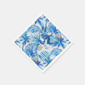 Blaues tropisches Wasserfarbmuster Serviette (Ecke)