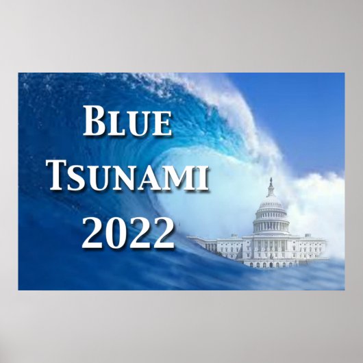 Blaues Tsunami-Wahlprogramm 2022 Poster (Vorne)